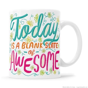 Make Today Awesome Motivation Gift Mug For Her Today Is Awesome Mindset Mug Manifest Gift Pretty Pink Mug Floral Awesome Mug Fun Girly Mug 11 Fluid ounces