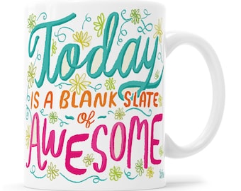 Make Today Awesome Motivation Gift Mug For Her Today Is Awesome Mindset Mug Manifest Gift Pretty Pink Mug Floral Awesome Mug Fun Girly Mug