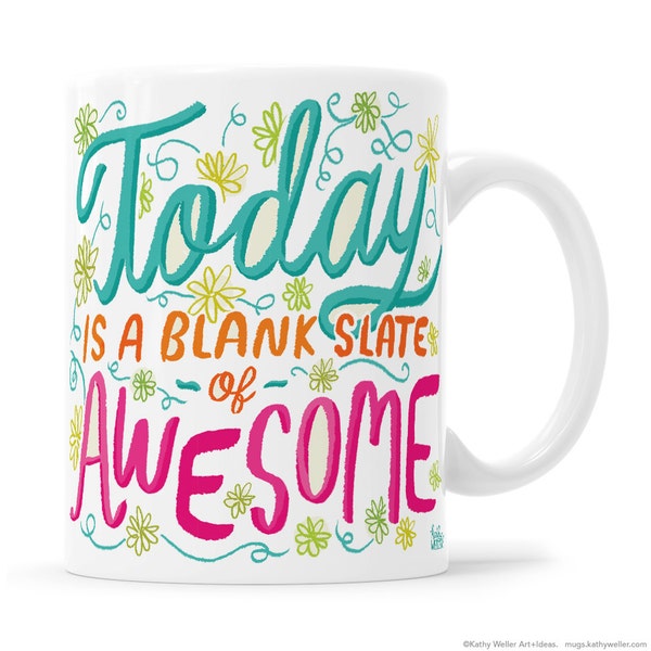 Make Today Awesome Motivation Gift Mug For Her Today Is Awesome Mindset Mug Manifest Gift Pretty Pink Mug Floral Awesome Mug Fun Girly Mug