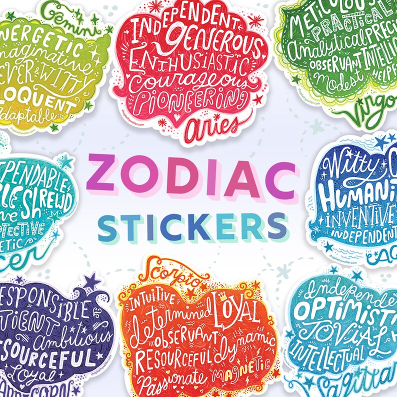 Aries Zodiac Sticker: Hand-Lettered Astrology Vinyl Decal image 7