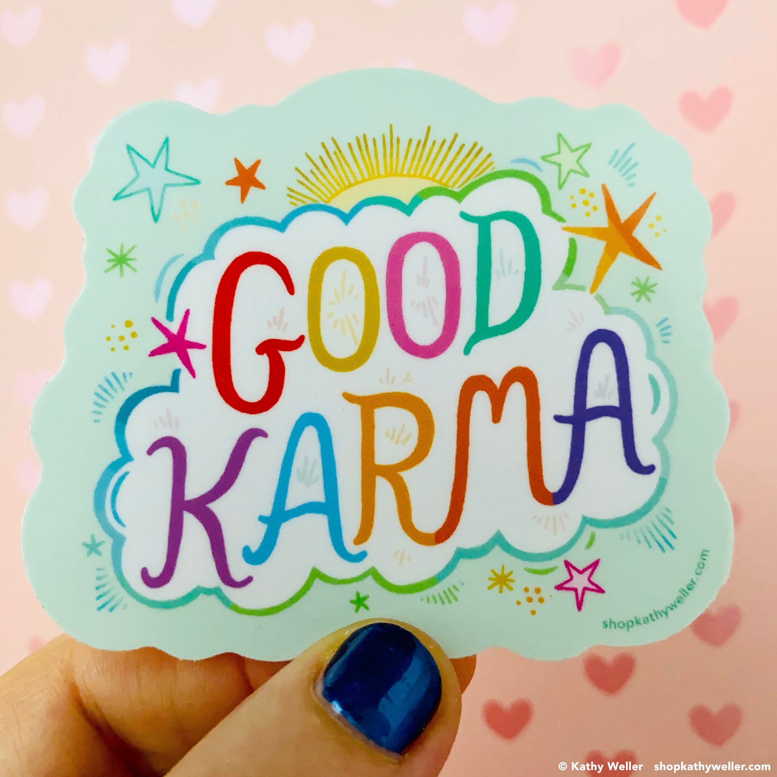 Good Karma Vinyl Sticker, Rainbow Sticker, Karma Gift, Water