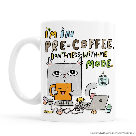 Cat Cup Work Coffee Cup Cat Mug Funny Cat Mug Coffee Themed Gifts Cats Work Office Gag Gift Coworker Gift Office Gift Mug Office Cats Office