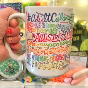 Coloring Book Mug, Coloring Mug, Coloring Addict Gift, Coloring Book Gift, Gift For Coloring, Coloring Pages, Colored Pencil Mug, Crayon Mug image 9