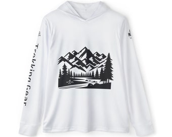 PackThis Trekking Gear - Mountain Scene 1 - Men's Sports Breathable Polyester Hoodie