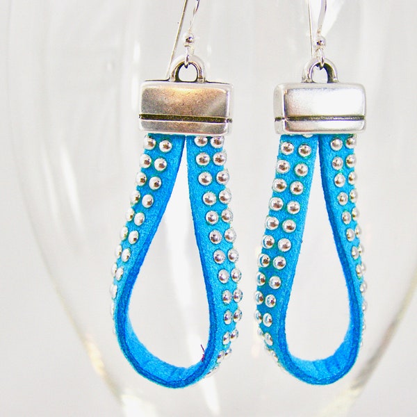 Earrings,Women's Earrings Jewelry,Women's Jewelry,Sterling Silver Ear Wires,Turquoise,Jewelry,Mary Ellen Designs,Gifts For Her,Studded