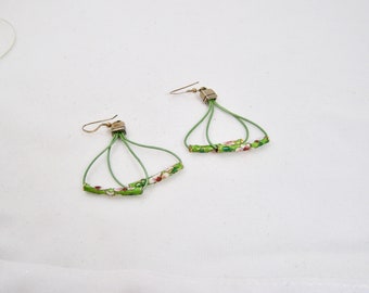 Earrings,Green Women's Jewelry,Sterling Silver Ear Wires,Leather Jewelry,Mary Ellen Designs,Gifts For Her,Cloisonne,Accessores,Jewelry