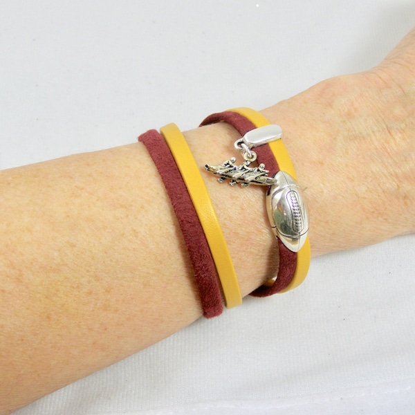 Bracelets,University of MN,Row The Boat,Gophers,Maroon and Gold,Mary Ellen Designs,College,School Colors,Gift For Her.Accessories,Jewelry