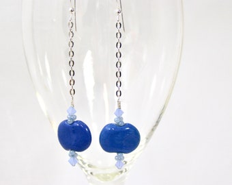 Earrings,Women's Earrings,Blue Jewelry,Dangle Earrings,Women's Jewelry,Sterling Silver Ear Wires,Jewelry,Mary Ellen Designs,Gifts For Her