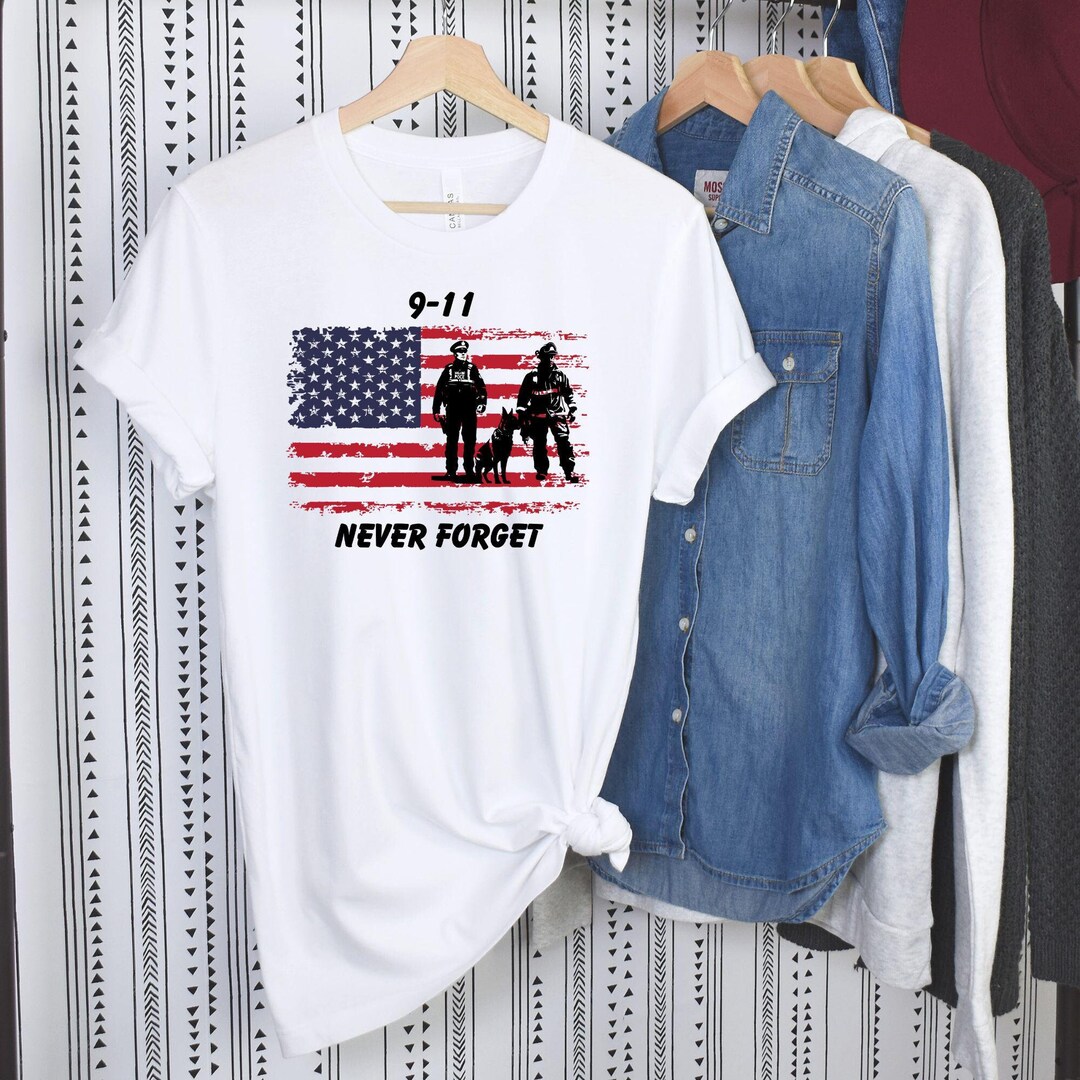USA Flag 9-11 Never Forget Shirt, September 11 Shirt, 9/11 Memorial ...