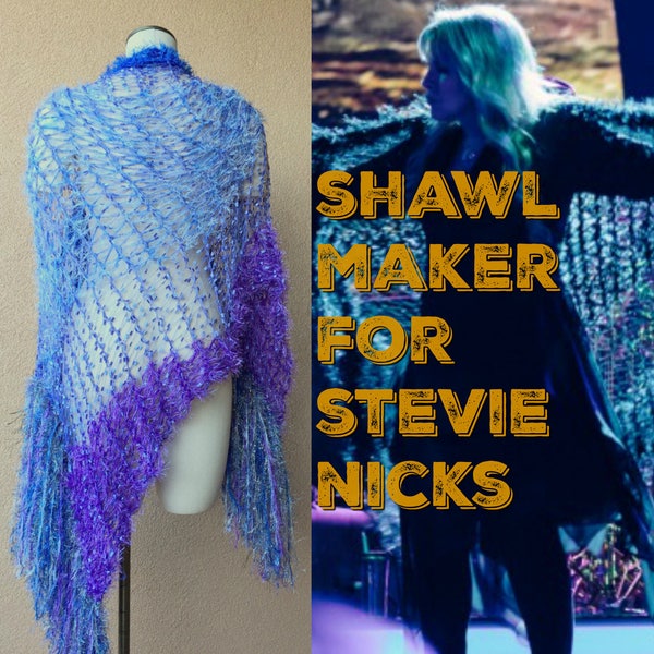 Stevie Nicks Gift Light Weight Shawl Blue and Purple Wrap Shawl in Lightweight Lavender, Sky Blue Shawl