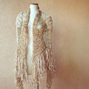 Authentic Stevie Nicks Shawl in GDW Shawl Colors Gold Dust Woman Shawl Gold Shawl with Fringe Designer Stevie Nicks Shawl Contest Winner image 4