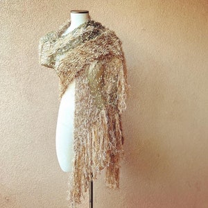 Authentic Stevie Nicks Shawl in GDW Shawl Colors Gold Dust Woman Shawl Gold Shawl with Fringe Designer Stevie Nicks Shawl Contest Winner image 6