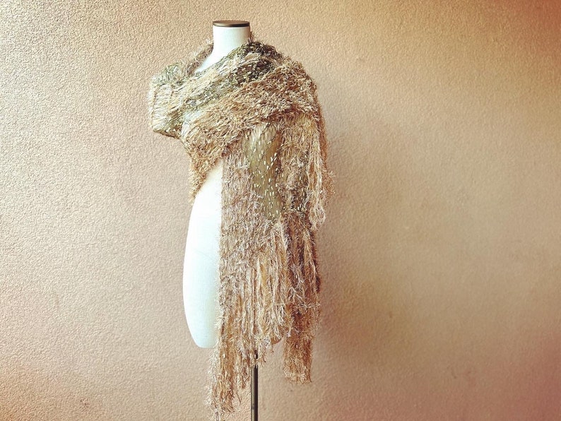 Authentic Stevie Nicks Shawl in GDW Shawl Colors Gold Dust Woman Shawl Gold Shawl with Fringe Designer Stevie Nicks Shawl Contest Winner image 6