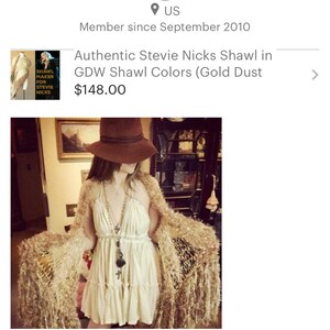 Authentic Stevie Nicks Shawl in GDW Shawl Colors Gold Dust Woman Shawl Gold Shawl with Fringe Designer Stevie Nicks Shawl Contest Winner image 10