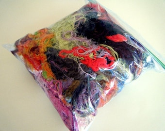 Colorful Yarn Scraps for Scrapbooking or Crafts. Mixed Lot Variety Destash Yarn Remnants, Fancy Yarn Assortment, Short Length Yarns