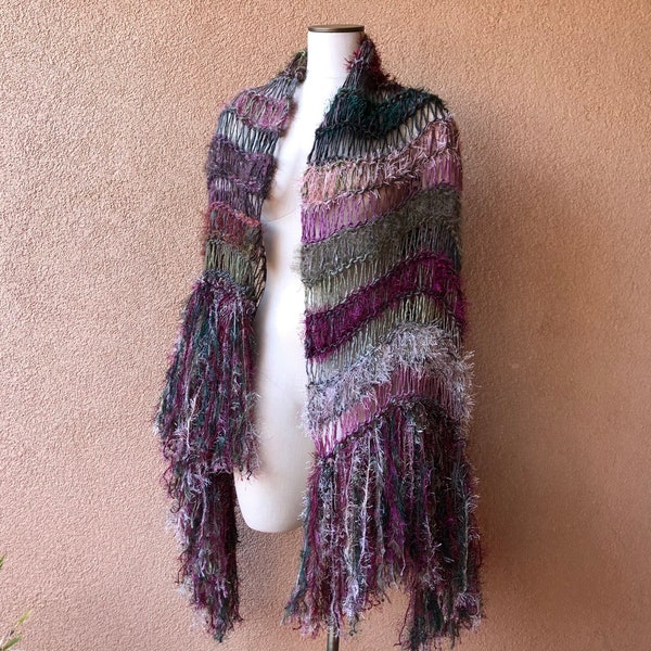 Large Knit Scarf Shawl Huge Scarf Tourmaline Colored Warm Scarf Knit Accessories for Women Gift