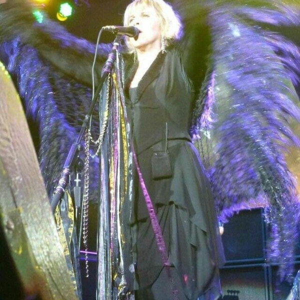 Verified Stevie Nicks Black and Purple Shawl Dark Purple and Black Hand Knit Shawl Scarf Fringe Shawl Deep Purple Shawl