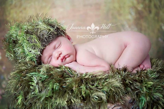 Green Moss Baby Blanket Newborn Photo Prop Blanket Looks Like Moss