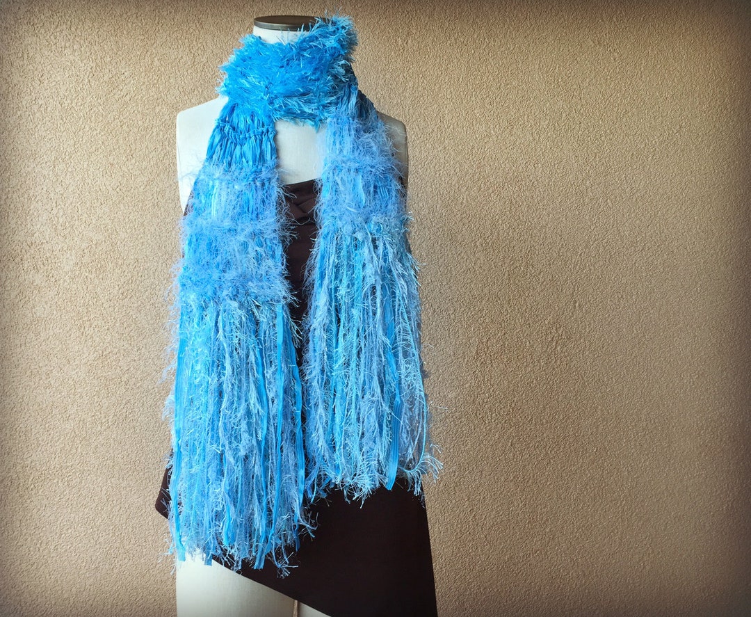 Powder Blue Scarf, Sky Blue Scarf, Light Blue Scarf, White and Baby ...
