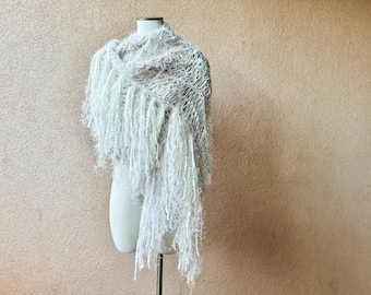 Actual Stevie Nicks Shawl Bohemian Wedding Bridal Scarf Bride Wrap Off-White Ivory Cream Wedding