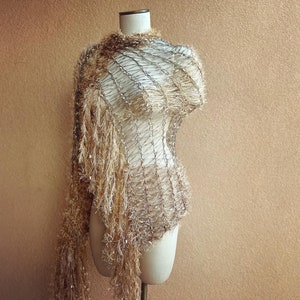 Authentic Stevie Nicks Shawl in GDW Shawl Colors Gold Dust Woman Shawl Gold Shawl with Fringe Designer Stevie Nicks Shawl Contest Winner image 9