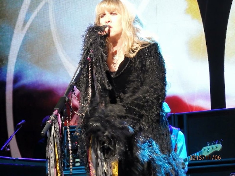 As Worn by Stevie Nicks Shawl, Black Stevie Nicks Clothing for Fleetwood Mac Concert Outfit Stevie Shawl Women Accessories, Black Wrap image 10