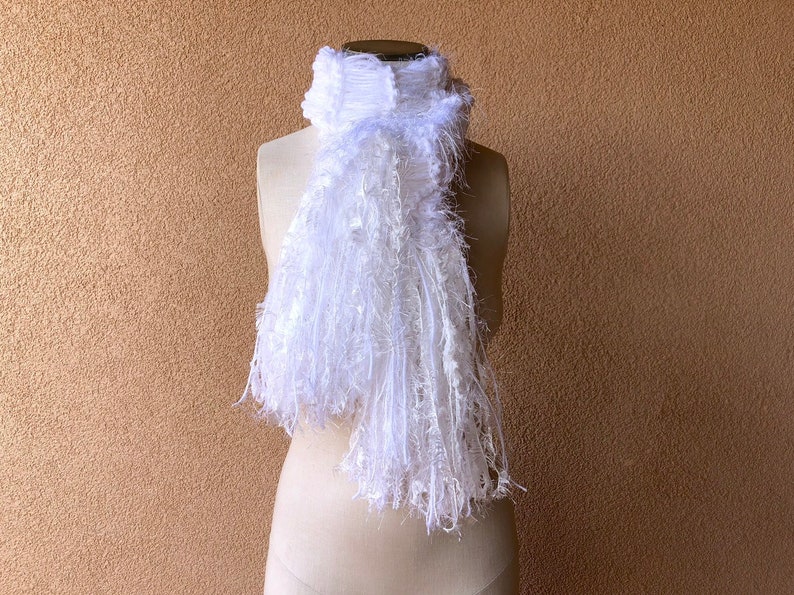 Long Grey Scarf Knit Scarf Grey Scarves for Women Grey Winter Scarf Fringe Soft Grey Scarf Silvery Grey Knit Accessories Chunky Knit Scarf White