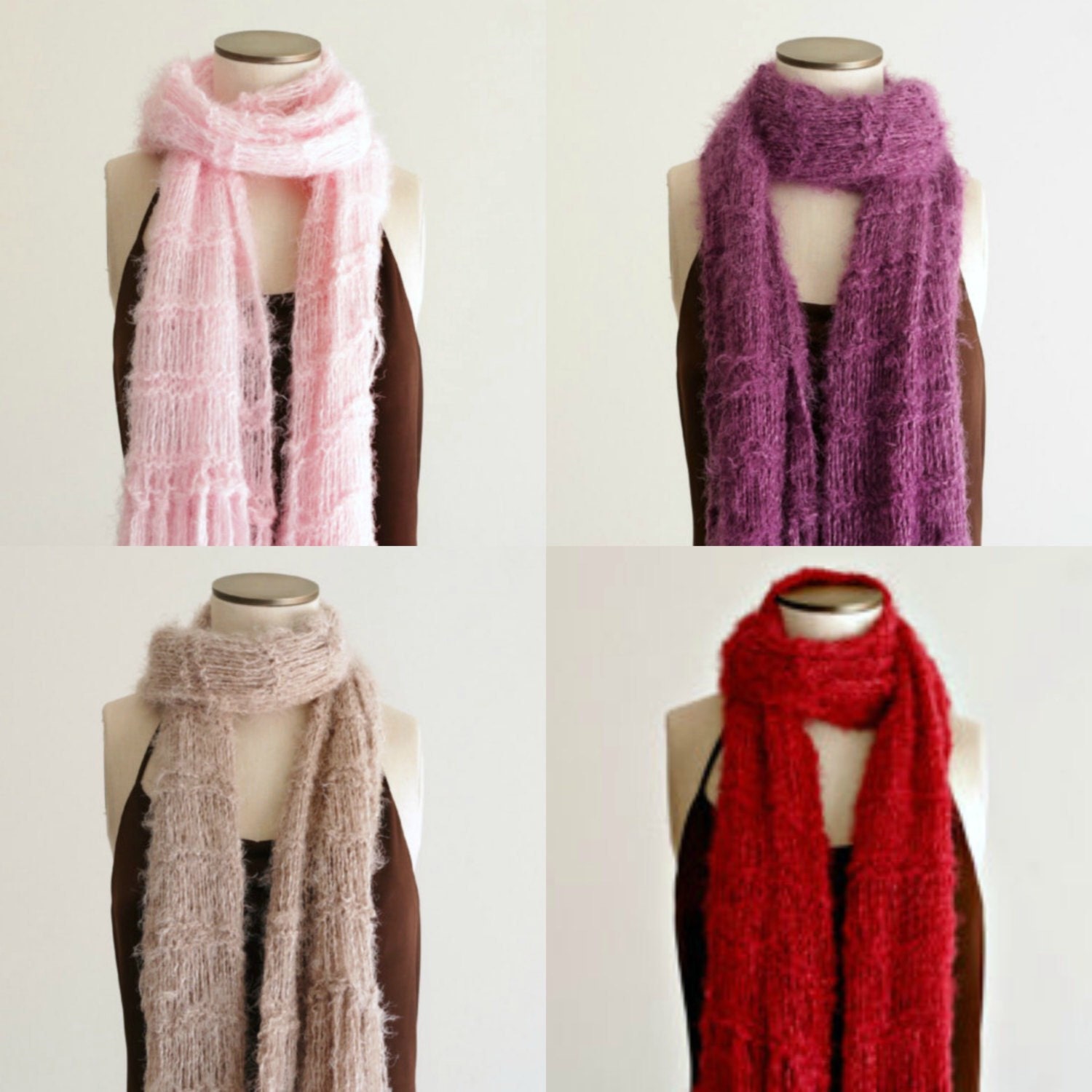 Scarves Women Knit Accessories Knit Scarf Solid Colored Scarf - Etsy