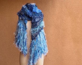 Blue Shawl. Grecian Blue Fringe Wrap Cobalt Blue Shawl, Sapphire Shawl Accessories Shoulder Wrap