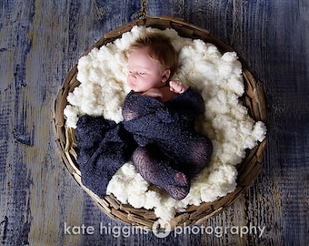 Puffy White Newborn Prop Baby Blanket for Photography Prop, Fluffy Texture Photo Prop