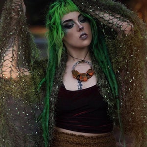 Green Fairy Shawl with Fringe: Irish Celtic Wrap