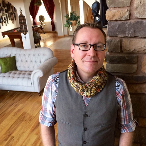 Mens Knit Infinity Etsy