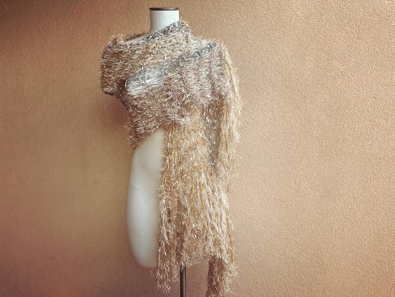 Authentic Stevie Nicks Shawl in GDW Shawl Colors Gold Dust Woman Shawl Gold Shawl with Fringe Designer Stevie Nicks Shawl Contest Winner image 8