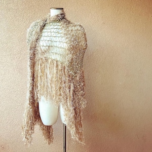 Authentic Stevie Nicks Shawl in GDW Shawl Colors Gold Dust Woman Shawl Gold Shawl with Fringe Designer Stevie Nicks Shawl Contest Winner image 5
