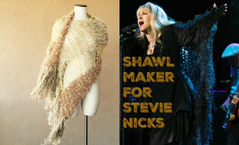 Authentic Stevie Nicks Shawl in GDW Shawl Colors Gold Dust Woman Shawl Gold Shawl with Fringe Designer Stevie Nicks Shawl Contest Winner image 1