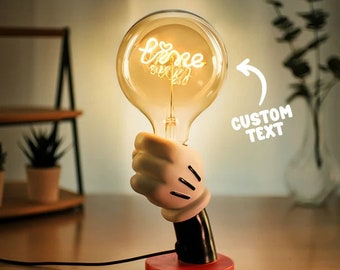 Custom Text Vintage Edison Led Filament Modeling Lamp Soft Light Bulbs Decorative Warm Yellow Light Led