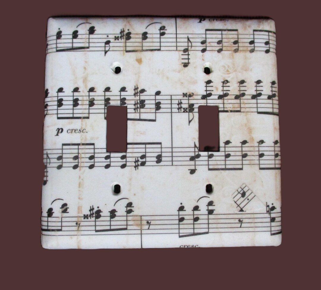 Musical Notes Double Toggle Light Switch Plate Cover – Home Decor - Etsy