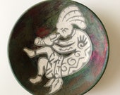 Kokopelli Raku Potteryworks Jeremy Diller Wall Hanging Bowl