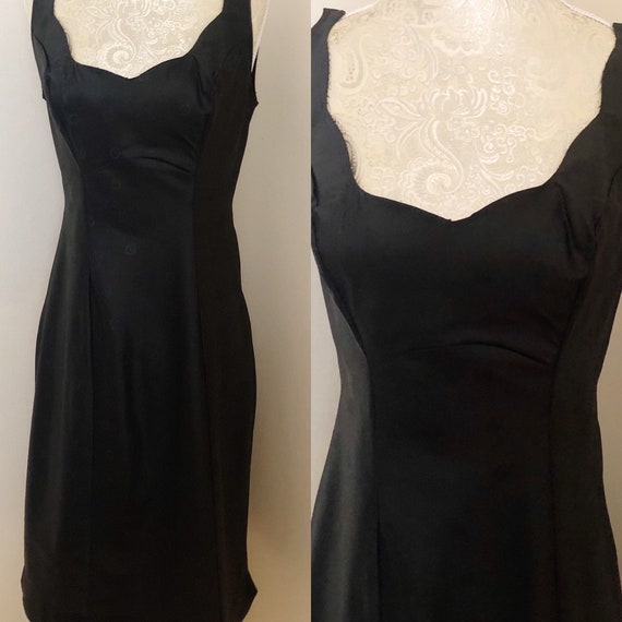 Vintage Black Satin Full Slip Henson Kickernick