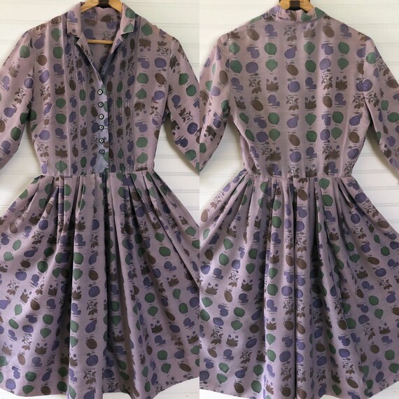 Vintage Kabro of Houston Novelty Print Shirt Dress
