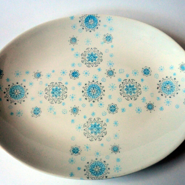 VINTAGE Atomic Snowflake Serving PLATTER