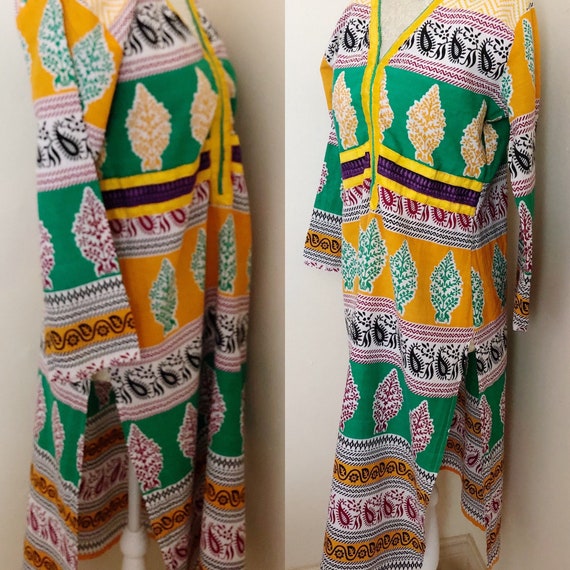 Vintage Boho Indian Dress Beach Coverup Loungewear