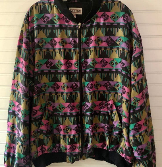Vintage 90’s Oversized Silk Bomber Jacket