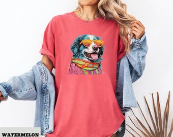 Camiseta psicodélica para perros / Camiseta única para amantes de los perros / Camiseta colorida y genial para amantes de los perros / Regalo para amantes de los perros / Camiseta para amantes de los perros / Camiseta para cachorros