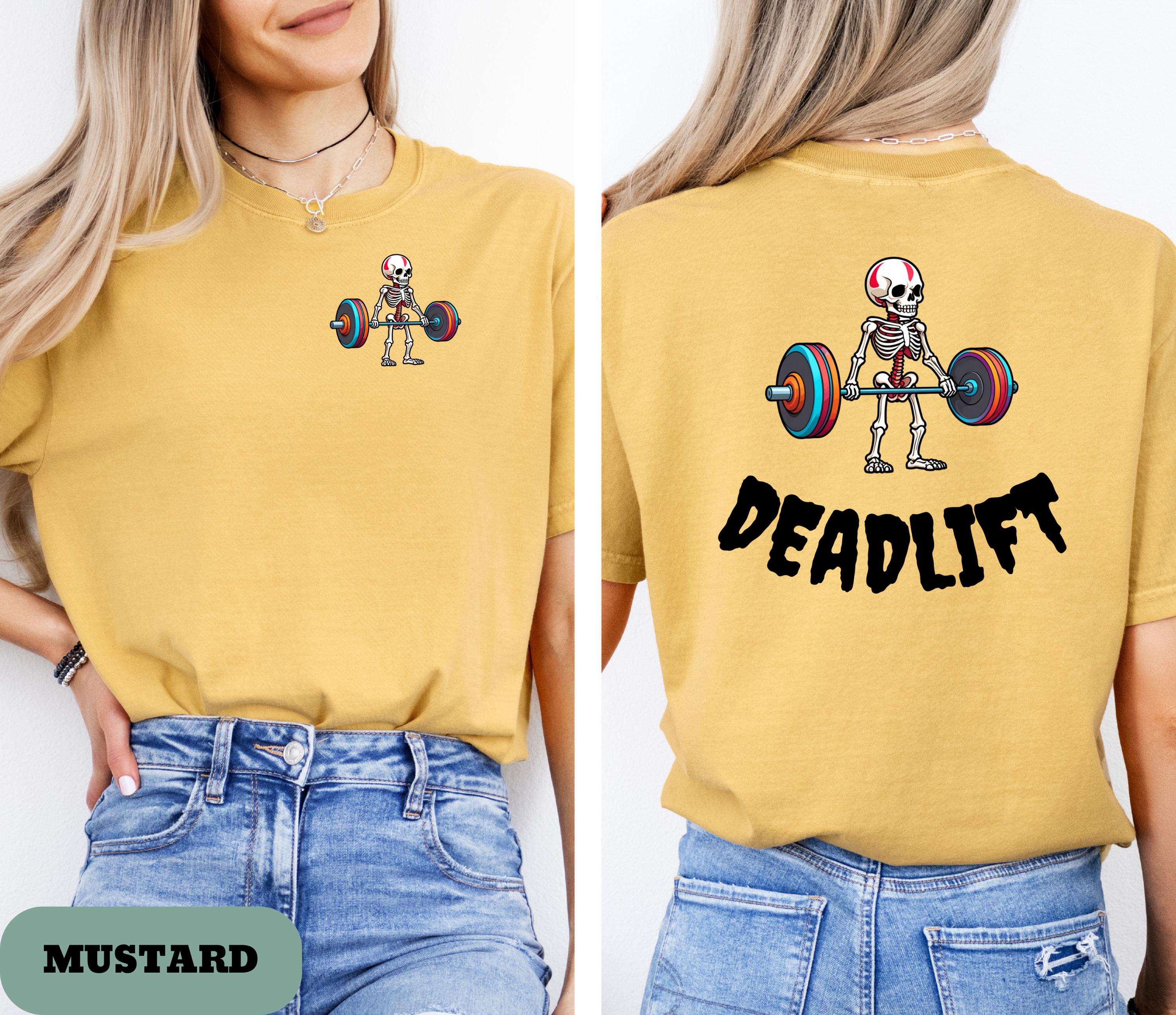 Comfort Colors® Skeleton Deadlift Tee, Halloween Workout Tee, Pump Cover, Gift for Workout Enthusiast, Halloween Pump Cover, BOHO Workout