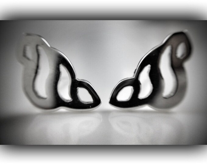 Micro Inlay Thin Rectangular Earrings