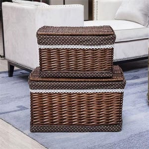 Eco-friendly Storage Box, Rattan Large Laundry Basket, Toy Organizer Bin, Household Storage Box, Clothes Hamper, Clothes Storage Basket