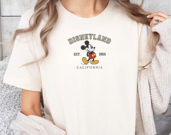 Embroidered Disneyland California Shirt, Disneyland Est 1955 , Disney Vacation T-Shirt, Mickey And Friends Shirt, Mickey Walt Disney Shirt