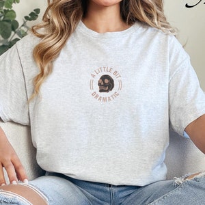 Embroidered A Little Bit Dramatic Skull TShirt, Women’s Regina George Costume A Little Bit Dramatic Shirt, Dramatic Skeleton Shirt