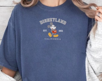 Embroidered Disneyland California Shirt, Disneyland Est 1955 , Disney Vacation T-Shirt, Mickey And Friends Shirt, Mickey Walt Disney Shirt